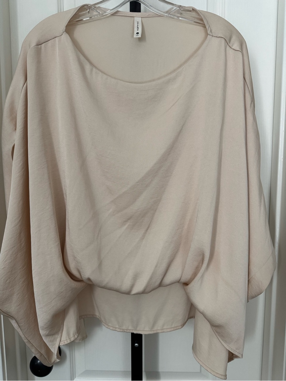 Light Beige Women's Draped Blouse 0109